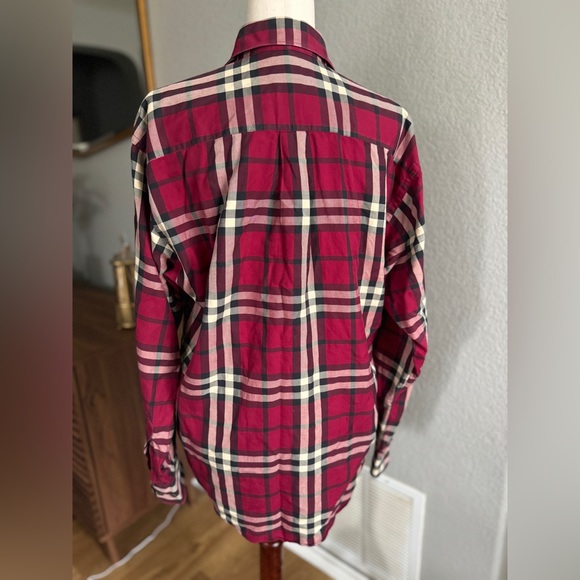 Burberry London Red Plaid Top Medium - Picture 6 of 6